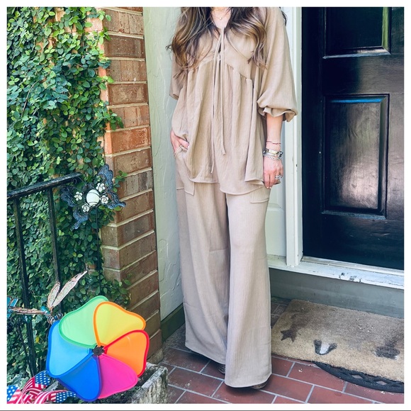 Stylish and Trendy Boho wide leg pants with pockets - Picture 5 of 6